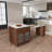 80" Expandable Kitchen Island With Faux Marble Top, Built-In Outlets & Mobile Storage