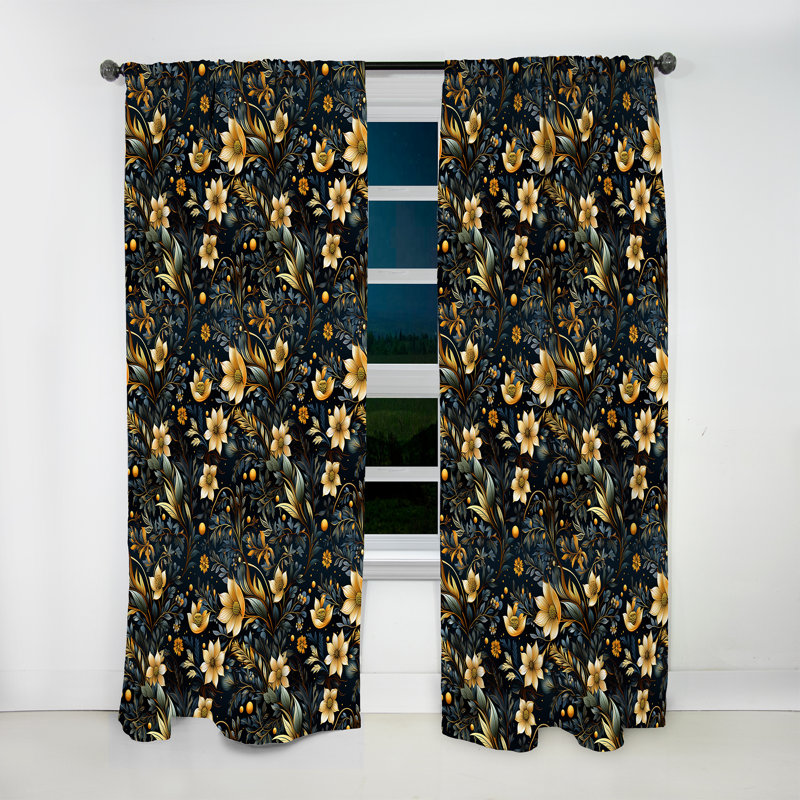 Motif céleste bleu Boho III - rideau bohémien - obscurcissement de la pièce en velours - 1 panneau, L 52 po x L 63 po