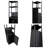Storage Tall Slim Cabinet with Shutter Door and 3 Tier Shelves