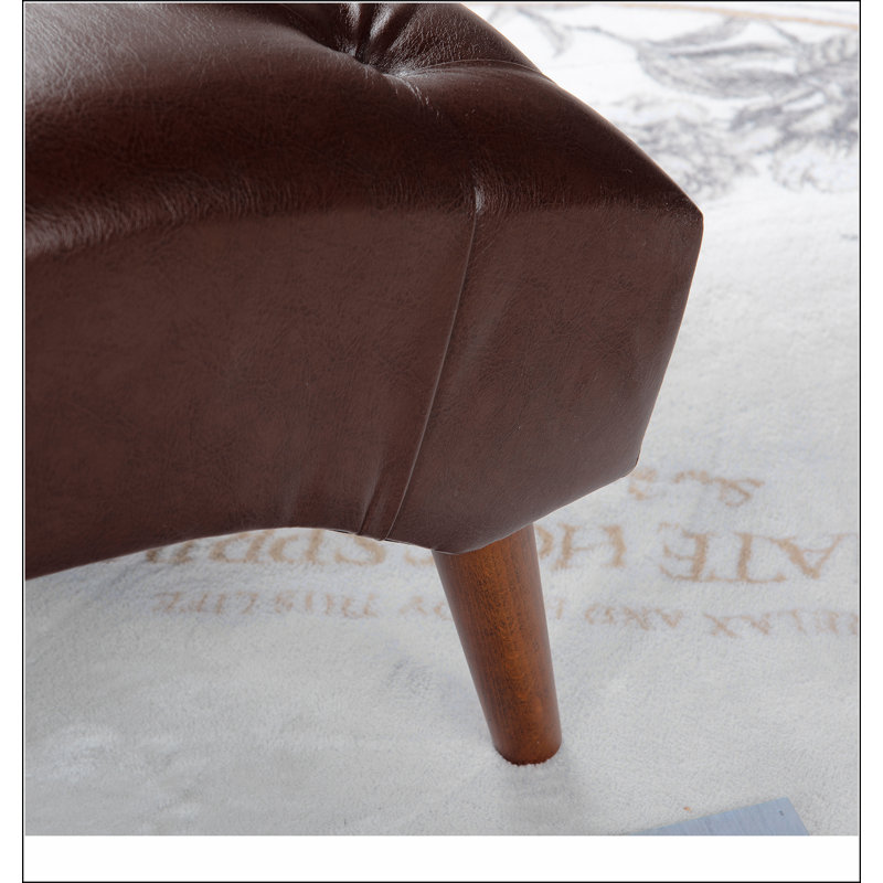 Chaise longue rembourrée, Marron foncé