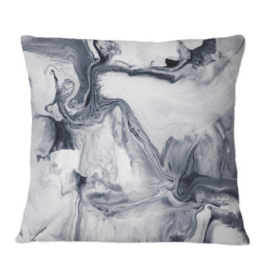 Coussin décoratif abstrait imprimé noir et blanc