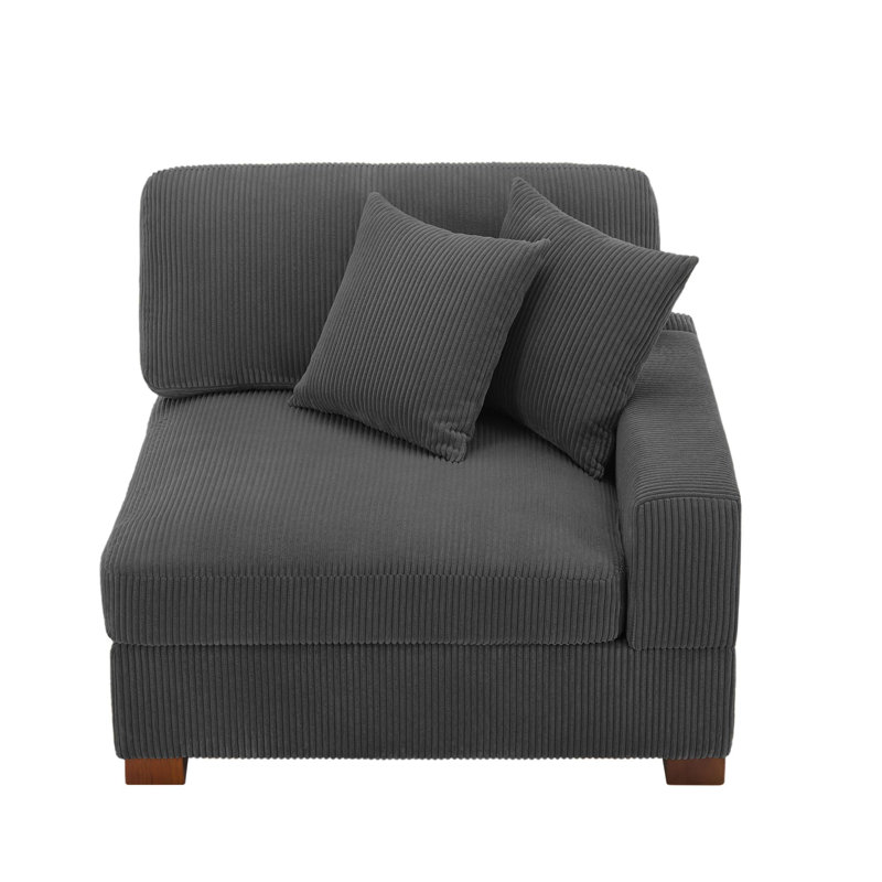 Milbrey 104.1Cm Wide Armchair, Grey Corduroy