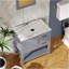 Meuble-lavabo de salle de bain 30 po gris avec comptoir en marbre avec lavabo et robinet miroir