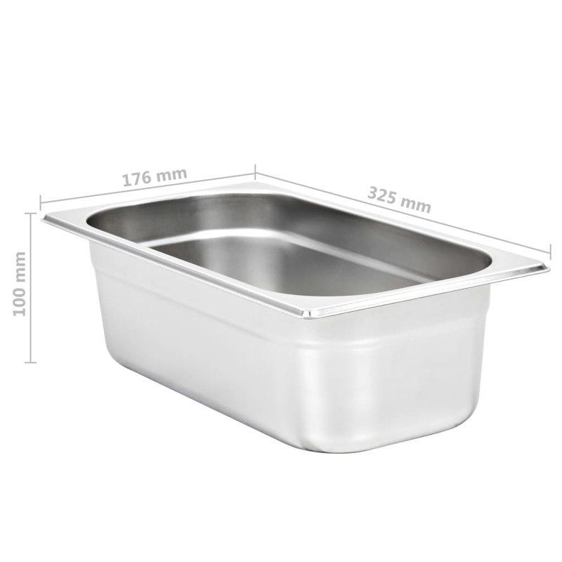 Stainless Steel Pan, 10cm H x 32.5cm W x 17.6cm D