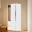 Porte pliante moderne à panneau plat de 71 cm x 203 cm (28 po x 80 po) en vinyle blanc à âme pleine avec ensemble de quincaillerie-134800607-134800633