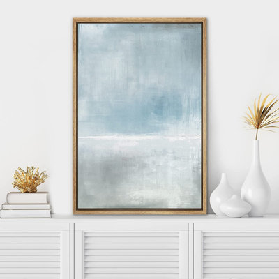 " Blue Gray Landscape Abstract Shapes " Painting Print