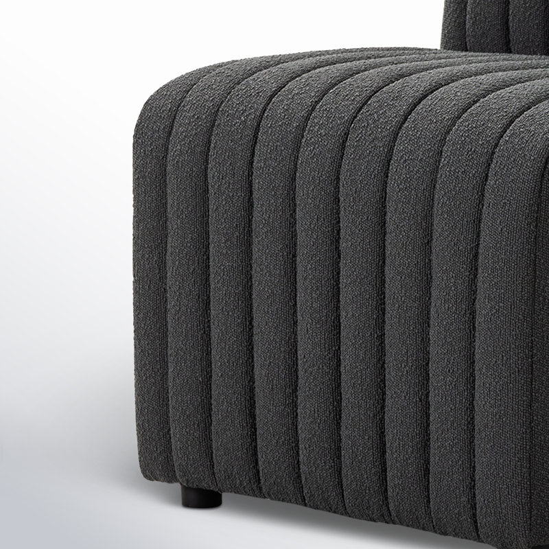 Grayson Upholstered Dining Chair, Fiqa Charcoal Boucle