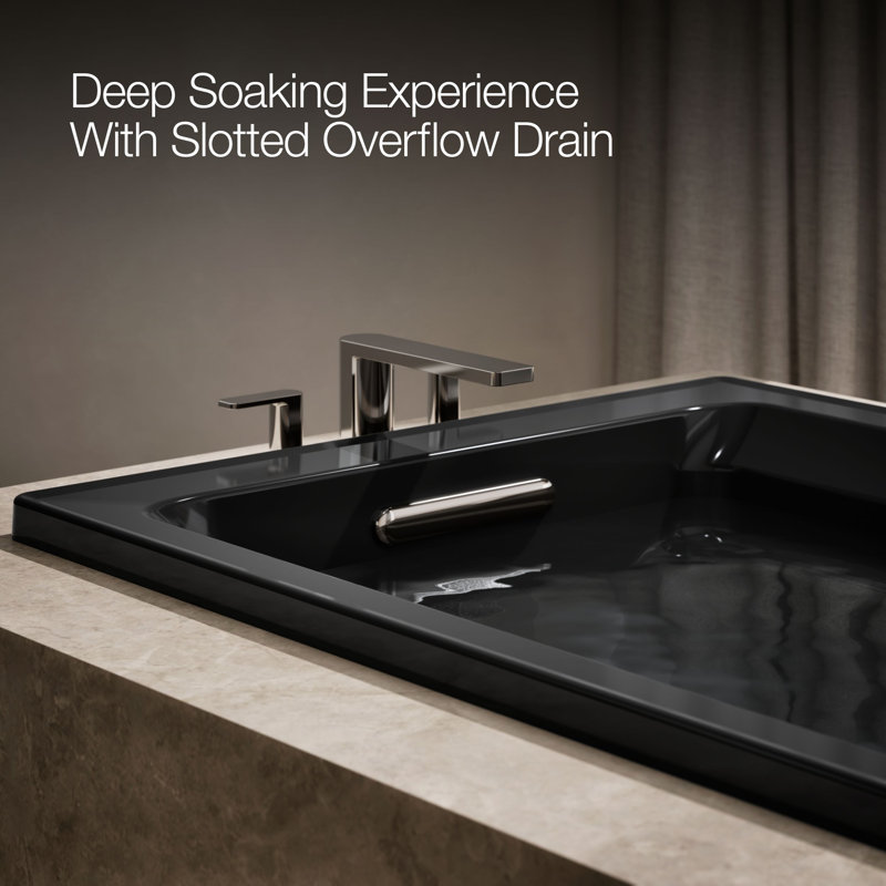 Archer® 72" x 36" Drop  in Air Bathtub, Black