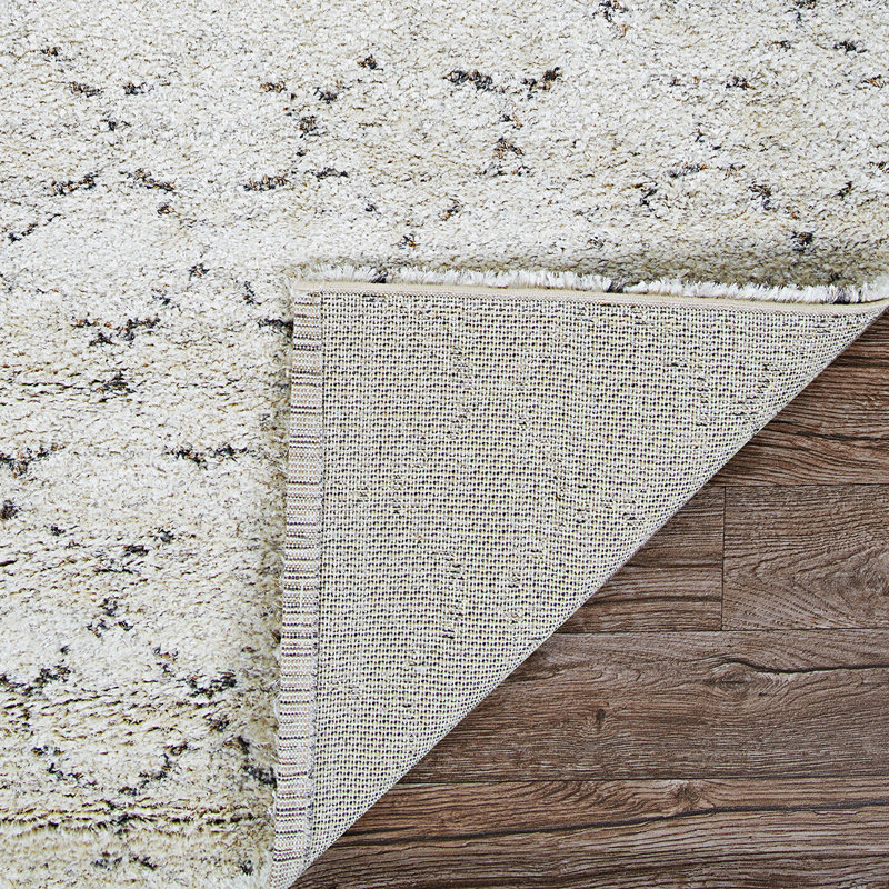Becton Snow Ivory/Brown Area Rug, Rectangle 5'3" x 7'7"