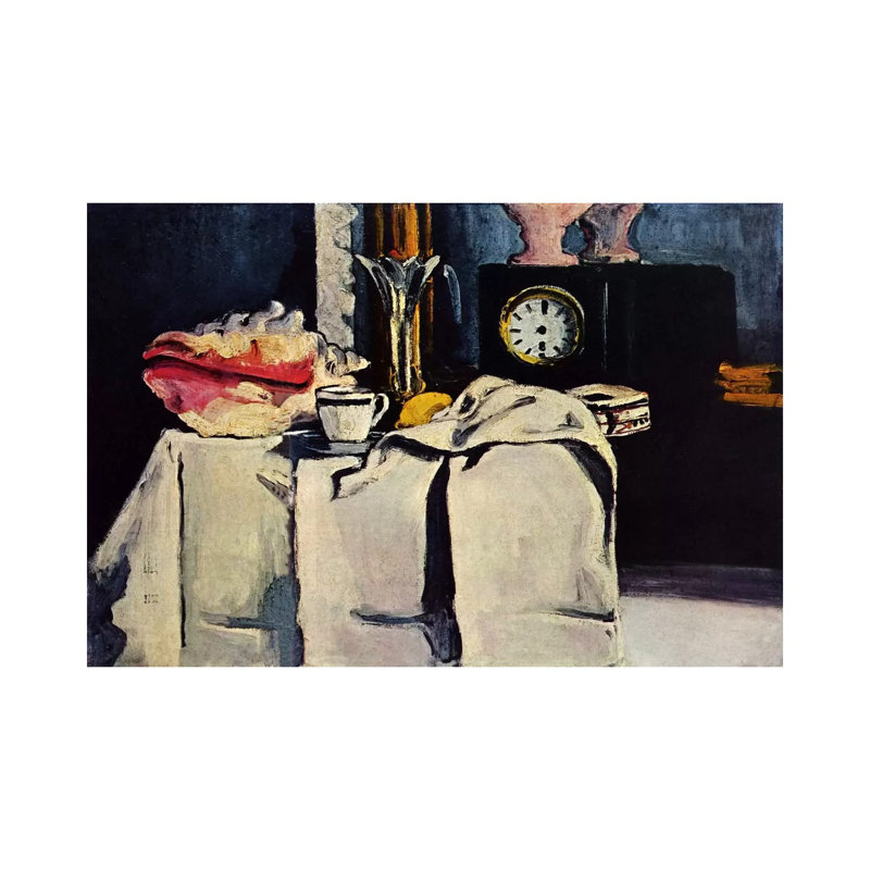 The Black Clock by Paul Cezanne - Wrapped Canvas Painting, 152.5 cm H x 101.5 cm W