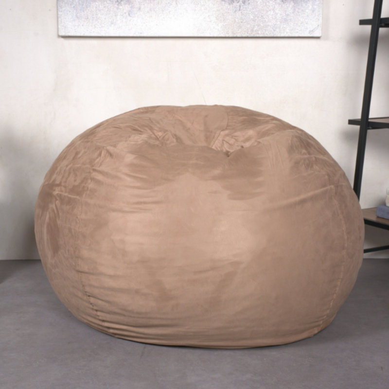 5-Foot Comfortable High-Density Shredded Foam Bean Bag Chair For Kids And Adults, With Removable Microsuede Cover, Ideal Reading And Bedroom Floor Lounge (Bean Bag Chair)