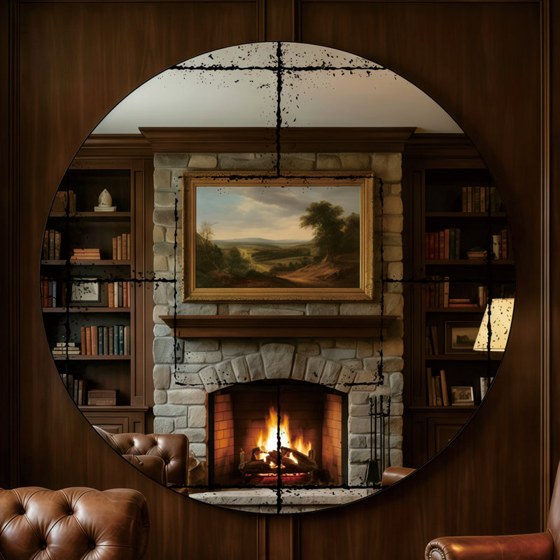 Miroir rond mural avec imagerie haute définition, décoration polyvalente pour plusieurs pièces et espaces
