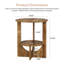 Table de bout ronde à 2 niveaux, table d'appoint ronde avec rangement, table de chevet brune moderne, assemblage minimal