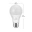 Ampoule à DEL A19 E26 à culot variable de 4000 lumens et 2700K à intensité variable de 40 W (paquet de 4)-120214386-120214388-120214384