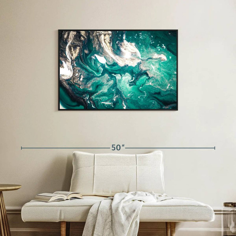 Avery Abstract Teal, 25" H x 37" W