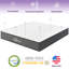 Matelas simple en gel rafraîchissant de 10 pouces, et soulagement, faible transfert de mouvement, - eau, s'adapte à la base de la base réglable, mousse à mémoire de forme grise + blanche pour le soulagement de la chambre à coucher, compatible avec la base, le matelas-1340047333