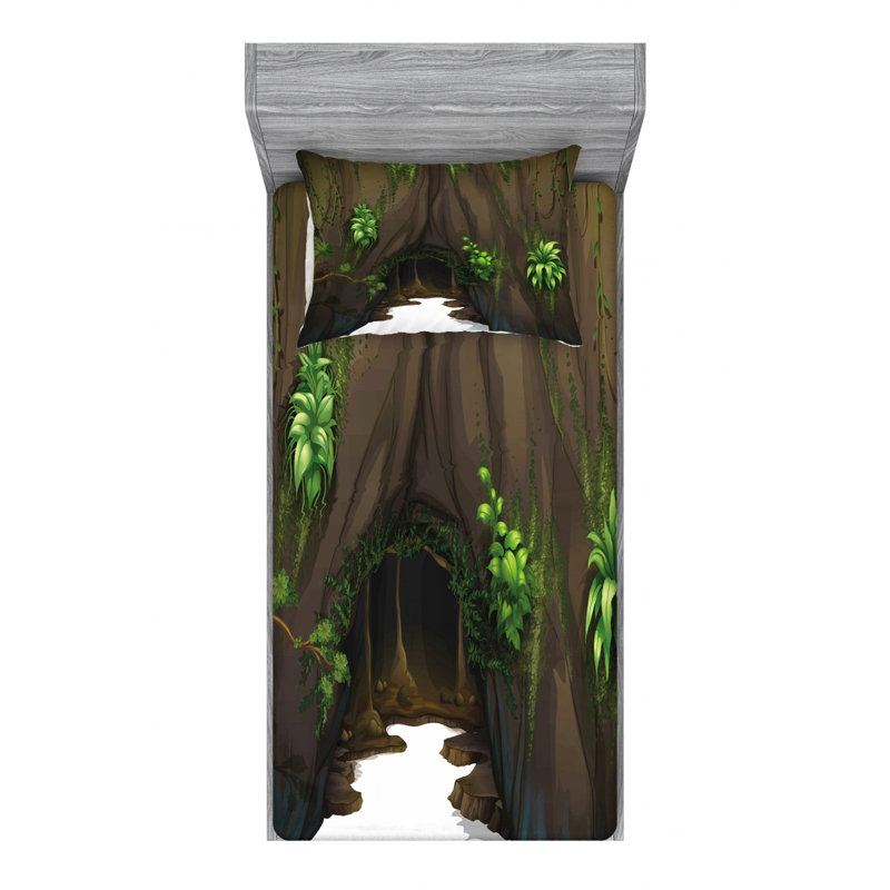 Ensemble de draps Tree Cave, Ensemble de draps pour lit simple TG avec drap-hou