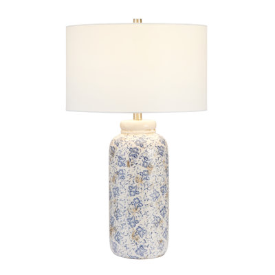 27.75" Ceramic Table Lamp With White Shade