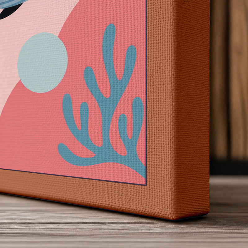 Whale in Depth Coastal - Wrapped Canvas, 36x24 - 91.4 x 61.0 cm, Terracotta Border