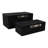 Caladendra Elegant Suede Decorative Boxes With Lid And Metal Handle - Functional Decorative Storage, Organizer, And Keepsake Box - Set Of 2, 14", Black