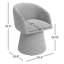 Fauteuil demi-tonneau pivotant en chenille de 24,4 po Kyo -90695417