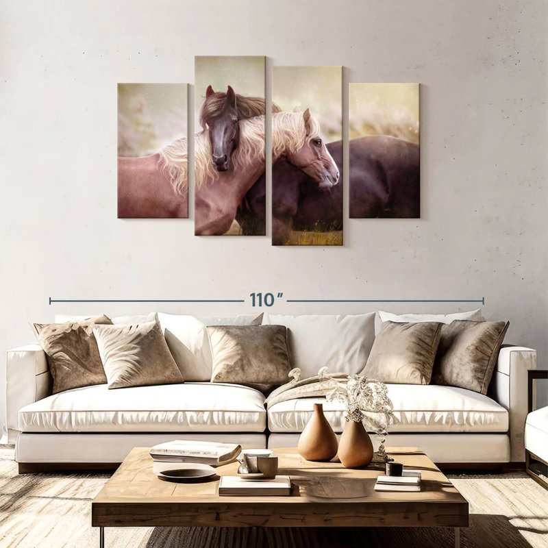 Brampt illustrant un cheval romantique, H 48 po x l 75 po