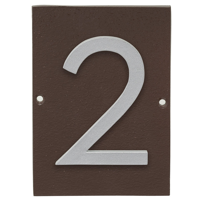 Plaque d’adresse murale sur 1 ligne flottante, Bronze romain, Argent, Oui