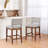 Upholstered Top Bar Stools With Studs And Wooden Legs (1 PC Only)