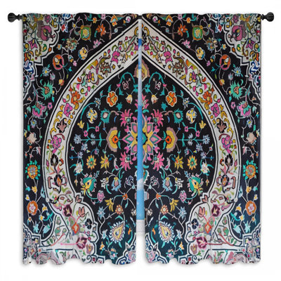 Patterned Tapestry Window Curtains  Textile Traditional Drapes - 2 Panels