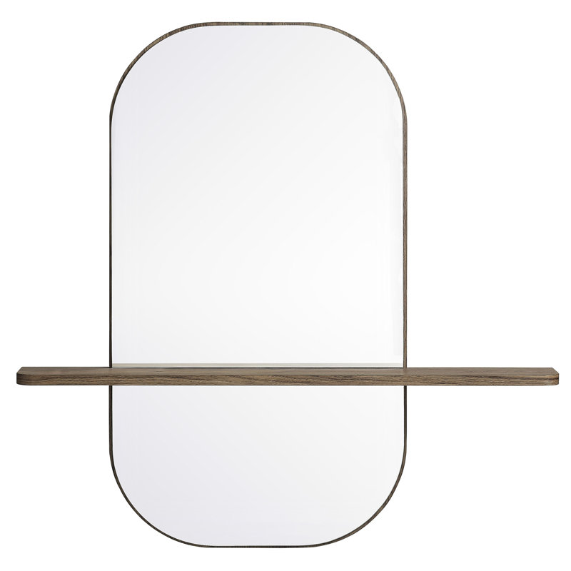 Grand miroir solstice ovale en noyer, Noyer