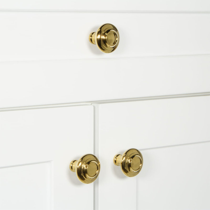 Poignée d'armoire circulaire, Laiton éternel
