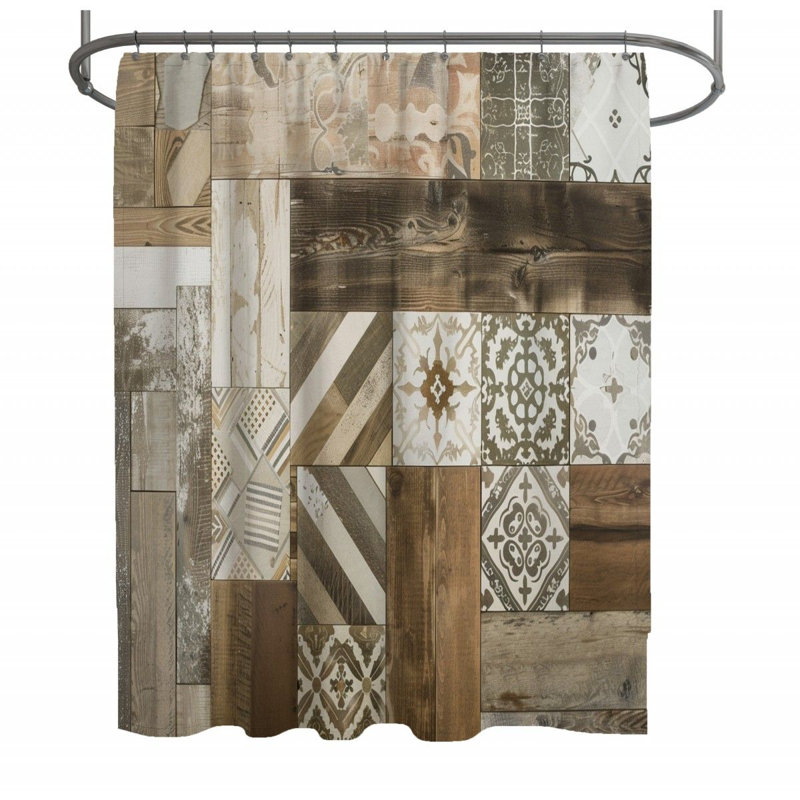 Amelkis Patchwork Shower Curtain, 93"H x 70"W