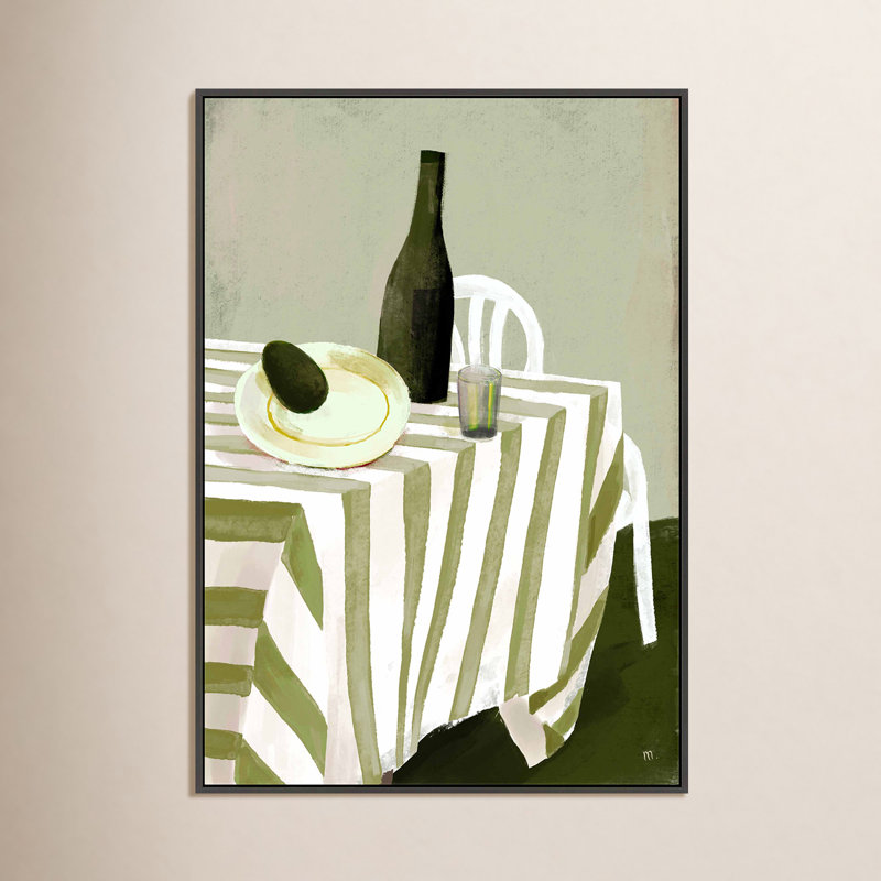 Still Life With Overripe Avocado Painting by Marco Marella For Studio M, 14" W x 20" H, Black Framed Canvas