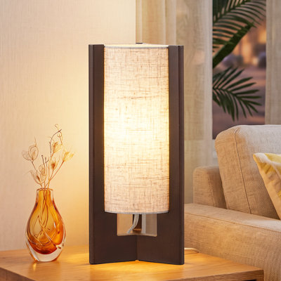 Petite lampe de chevet / table de chevet en bois massif 13,5 "