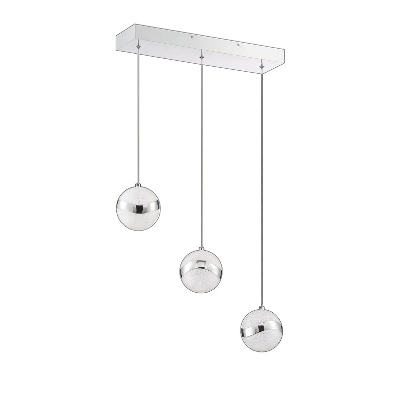 Barre d'éclairage à DEL en chrome 3 lumières Galnares, Chrome, Chrome/argent