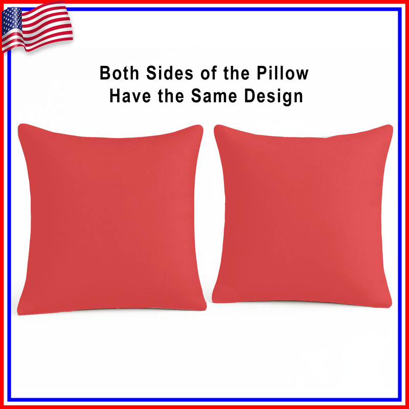 Solid Red Background Double Sided Throw Pillows, 14 x 14 inches