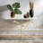 Gold Metal Branch Console Table With Glass Top