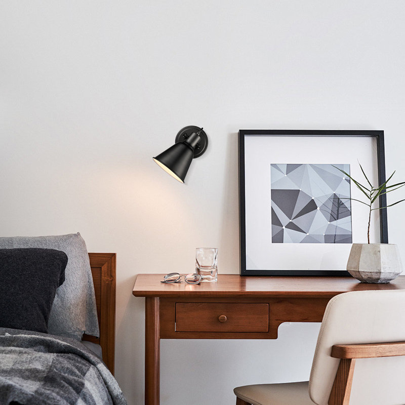 Plafonnier semi-encastré noir mat 1 lumière