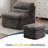Azareu Large Corduroy Memory Bean Bag Chair with Ottoman For Adults And Kids-975049019