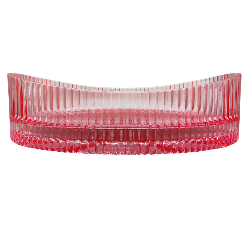 20'' Serenity Glass Pink Vessel Sink, Red