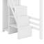 Lit mezzanine complet avec tablettes, escalier de rangement, garde-robe compacte et éclairage à DEL