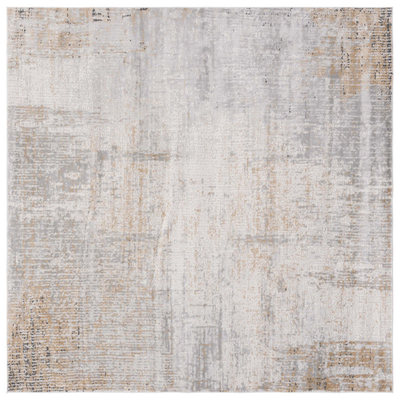 Tapis gris / or Kulig 208, Carré 6 pi 7 po