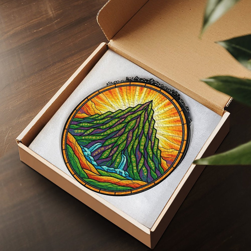 Mountain Sunset, 3,5 x 3,5 po (9 x 9 cm)