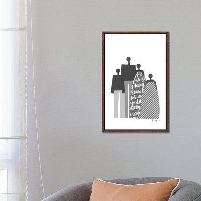 African Family Portrait in Black and White 1 Piece Wall Art on Canvas