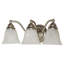 Luminaire de salle de bain traditionnel en nickel brossé à 3 lumières de 19 po de largeur Moyer, abat-jour en verre albâtre blanc, à intensité variable, compatible avec DEL, applique murale au-dessus du miroir-1270117667