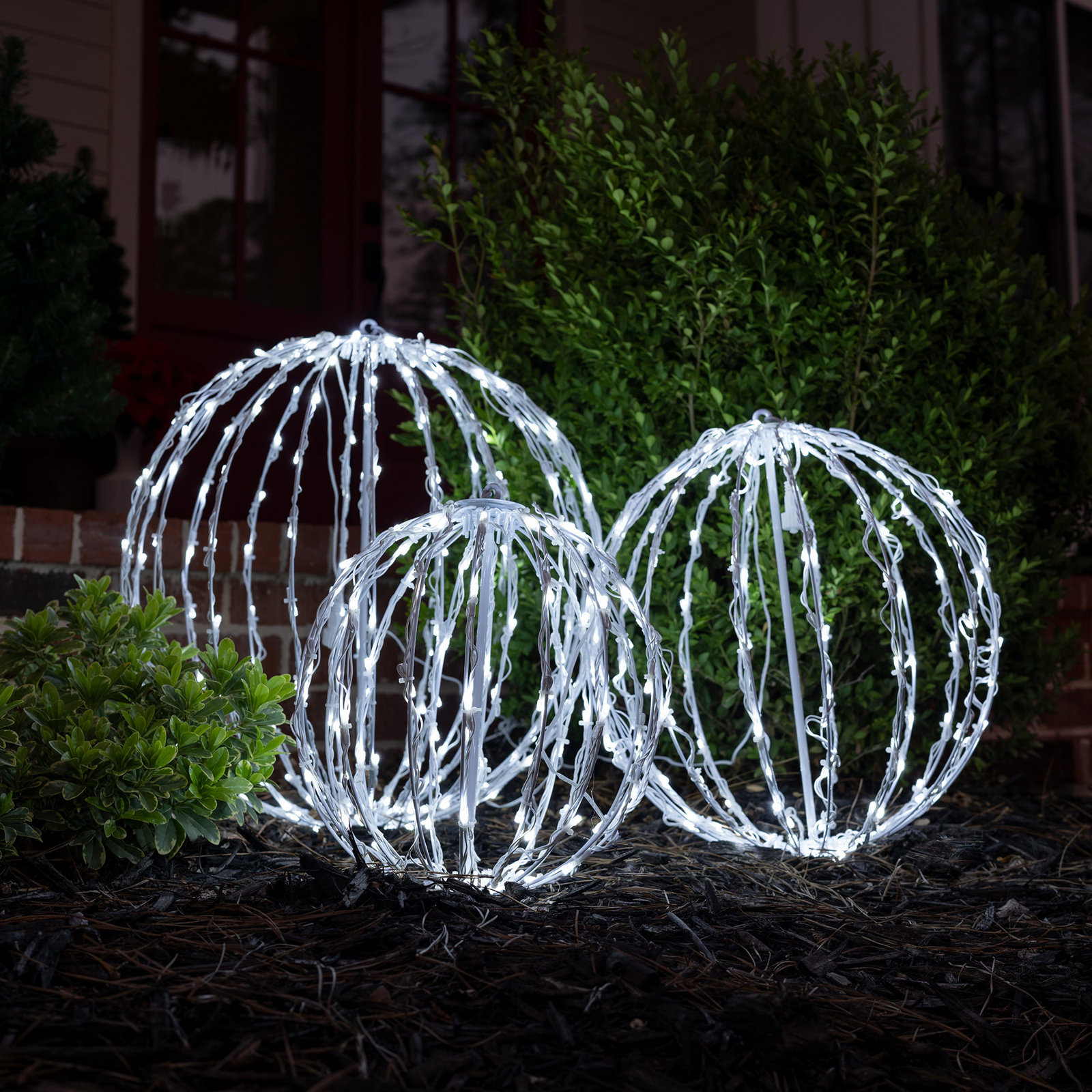 Fold-Flat LED Metal Sphere Light, 8" H x 8" W x 8" D, Cool White