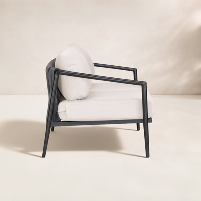 Delaine 56.5'' Wide Straight Powder Coated Aluminum Loveseat with Cushions
