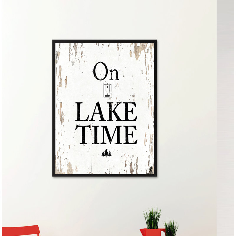 On Lake Time - Reproduction d'art textuel sur toile encadrée, H 37 po x l 28 po x P 1,13 po