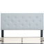 Lit simple tapissier avec tête de lit en lin contemporaine, sans sommier, support à lattes de bois, facile à assembler, gris, accessoire de chambre à coucher, ressort à pression de 300 lb requis,-957955222-957955217