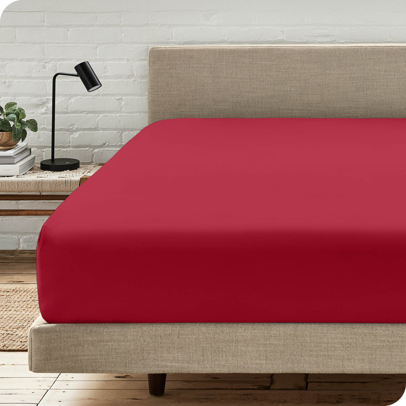 Drap-housse à poches profondes en microfibre ultra-douce, Rouge, Drap-housse de taille très grand